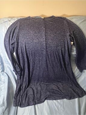 Old Navy Navy Heathered Long Sleeve Dress